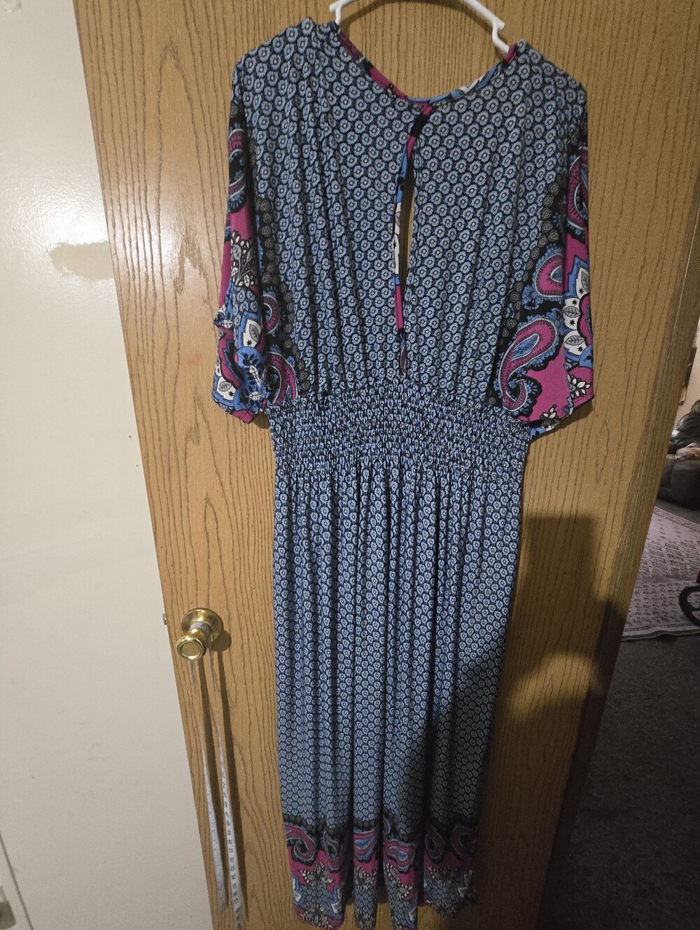 Plus Size Blue & Purple Printed Maxi Dress - Picture 4 of 5